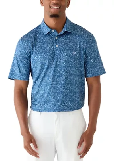 Men's Short Sleeve Printed Performance Polo Shirt