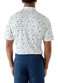 Men's Short Sleeve Printed Performance Polo Shirt