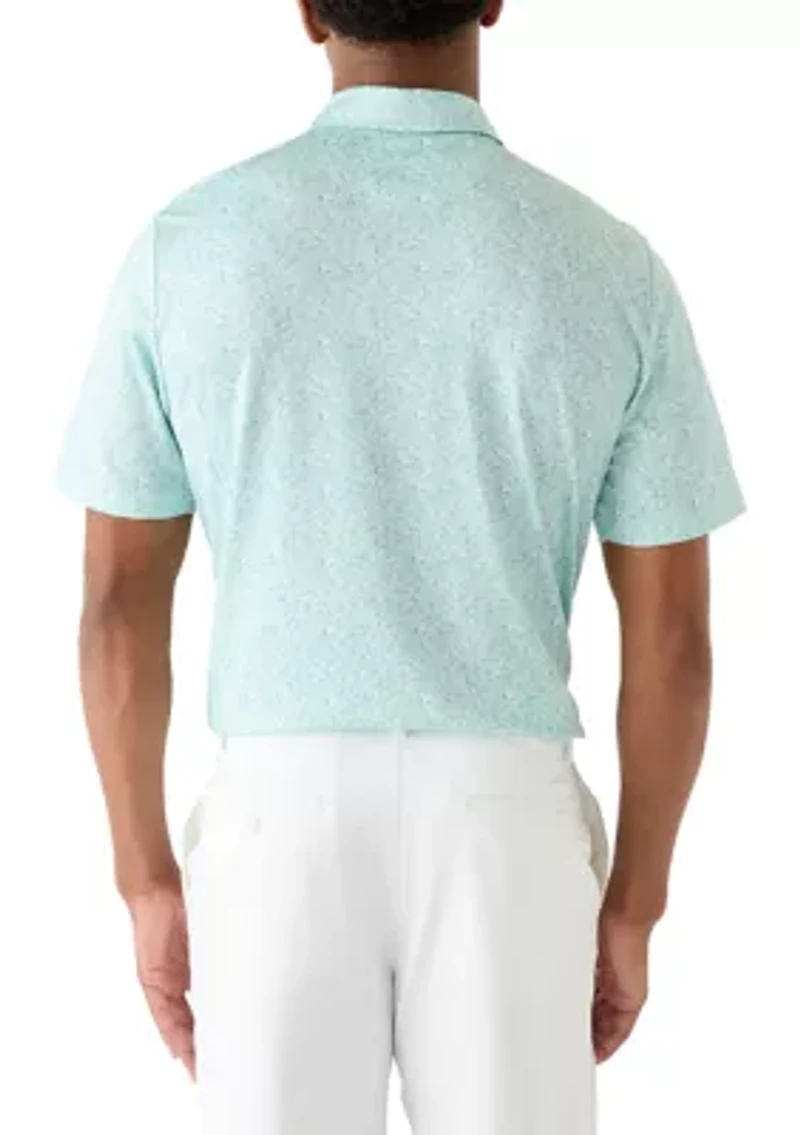Men's Short Sleeve Printed Performance Polo Shirt