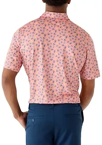 Men's Short Sleeve Printed Performance Polo Shirt