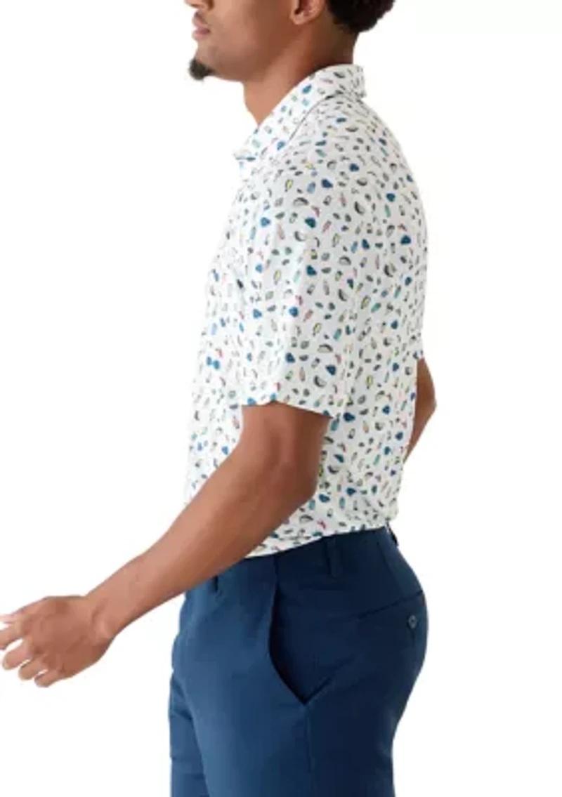 Men's Short Sleeve Printed Performance Polo Shirt