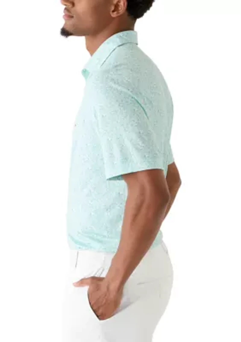 Men's Short Sleeve Printed Performance Polo Shirt