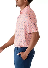 Men's Short Sleeve Printed Performance Polo Shirt