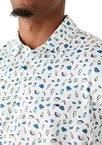 Men's Short Sleeve Printed Performance Polo Shirt