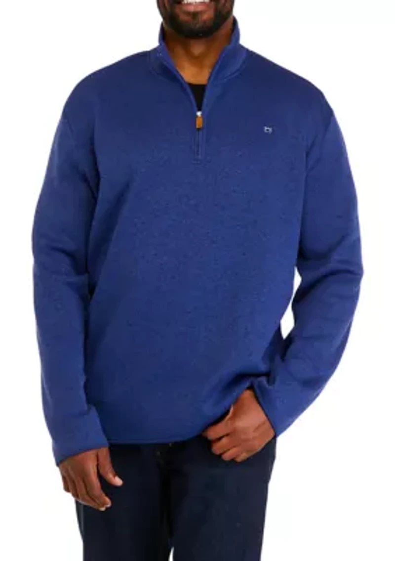 Big & Tall Quarter Zip Fleece Sweater