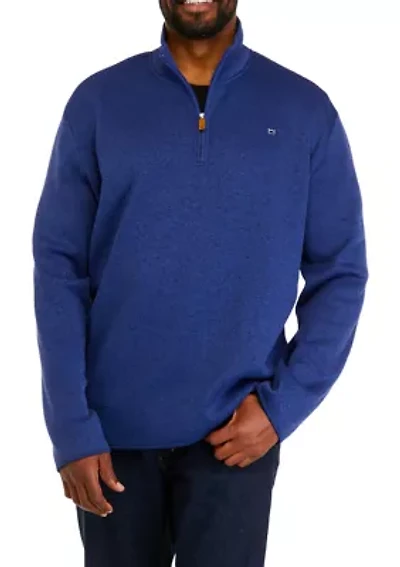 Big & Tall Quarter Zip Fleece Sweater