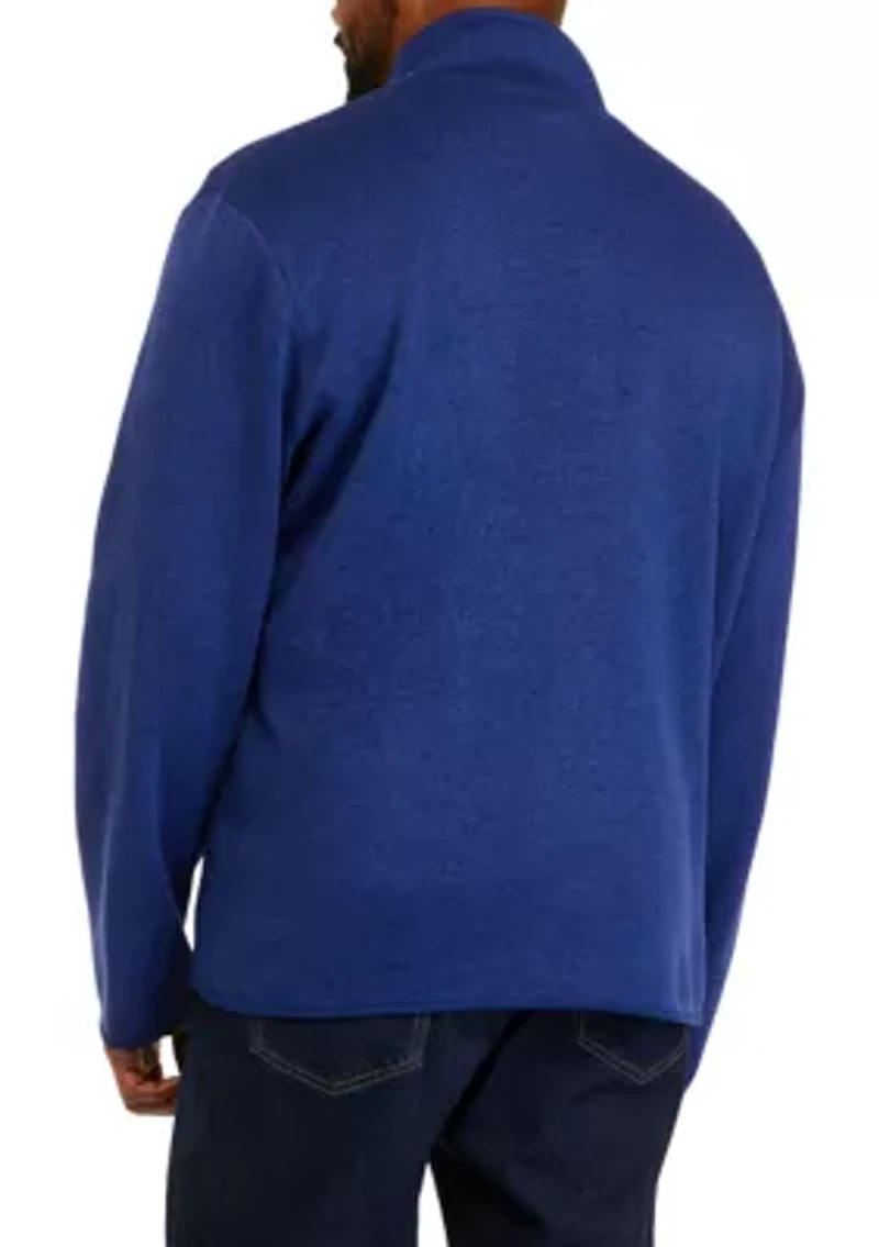 Big & Tall Quarter Zip Fleece Sweater