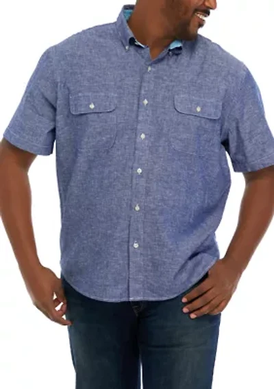 Big & Tall Short Sleeve Woven Shirt