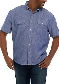 Big & Tall Short Sleeve Woven Shirt