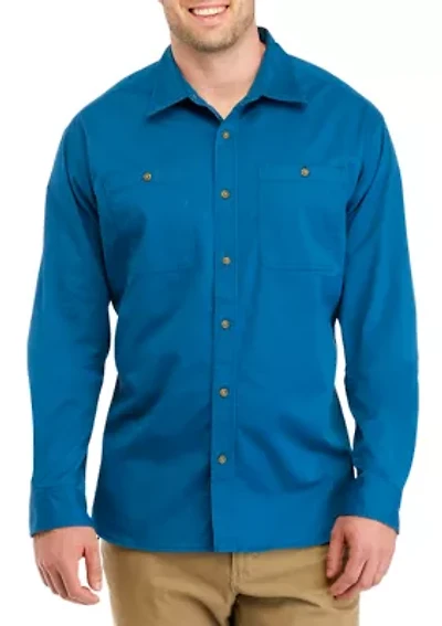 Big & Tall Long Sleeve Twill Button Down Shirt