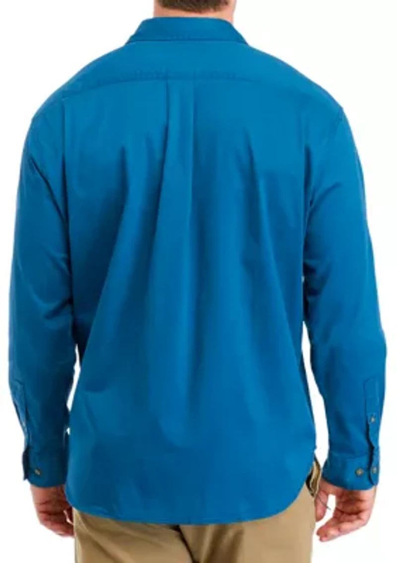 Big & Tall Long Sleeve Twill Button Down Shirt