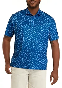 Big & Tall Short Sleeve Printed Fishing Polo Shirt