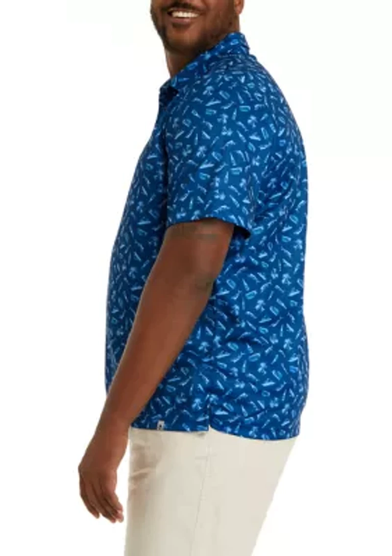 Big & Tall Short Sleeve Printed Fishing Polo Shirt