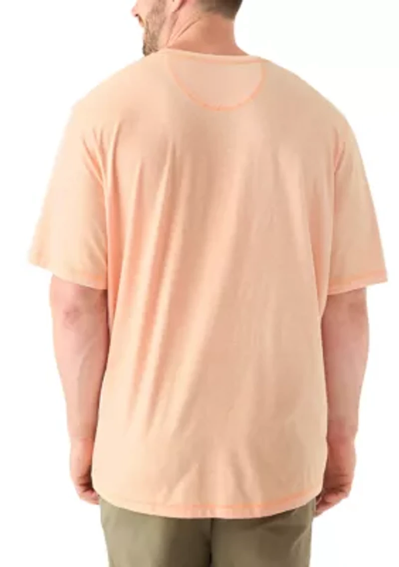 Big & Tall Short Sleeve Jaspe Henley Shirt