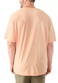 Big & Tall Short Sleeve Jaspe Henley Shirt