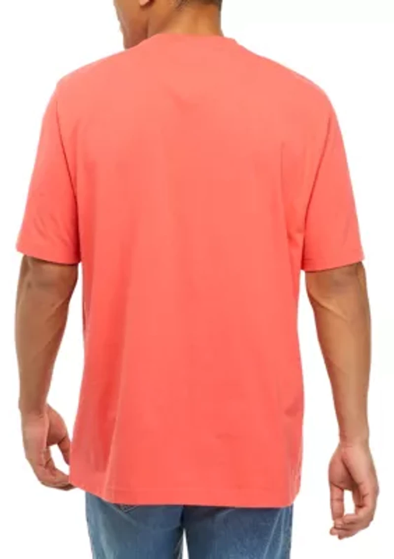 Short Sleeve Henley  Graphic T-Shirt