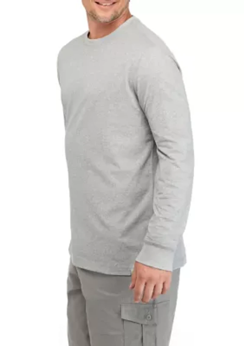 Long Sleeve Jaspe Crew Neck Shirt