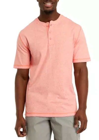 Short Sleeve Jaspe Henley Shirt