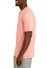 Short Sleeve Jaspe Henley Shirt