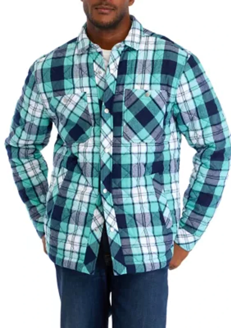 Men's Quilted Flannel Shirt Jacket