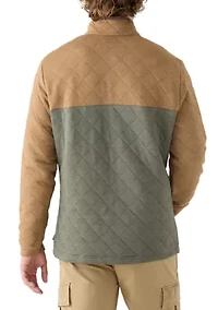 Color Blocked Quilted Quarter Snap Pullover