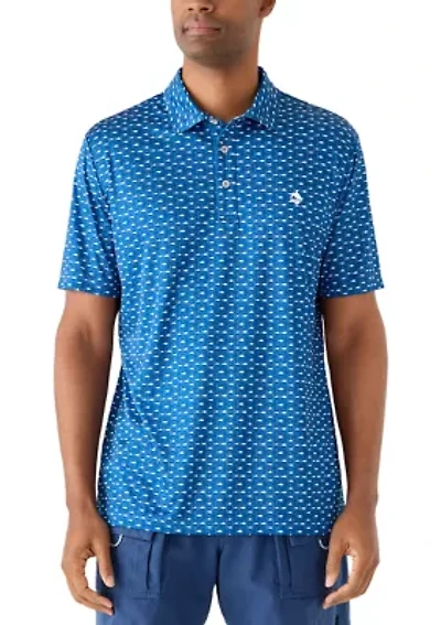 Men's Short Sleeve Textured Printed Polo Shirt