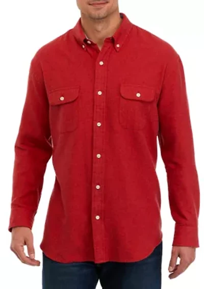 Long Sleeve Heather Flannel Shirt