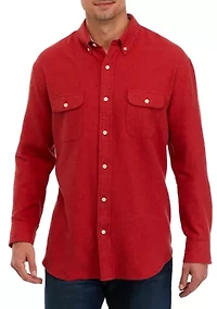 Long Sleeve Heather Flannel Shirt