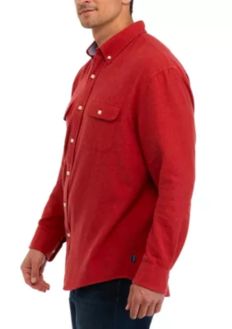 Long Sleeve Heather Flannel Shirt