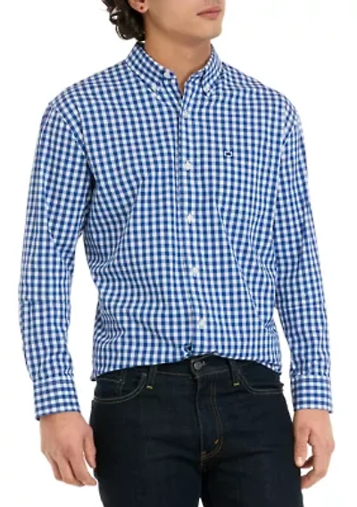 Long Sleeve Woven Plaid Shirt