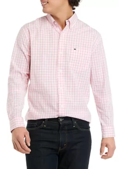 Long Sleeve Woven Plaid Shirt