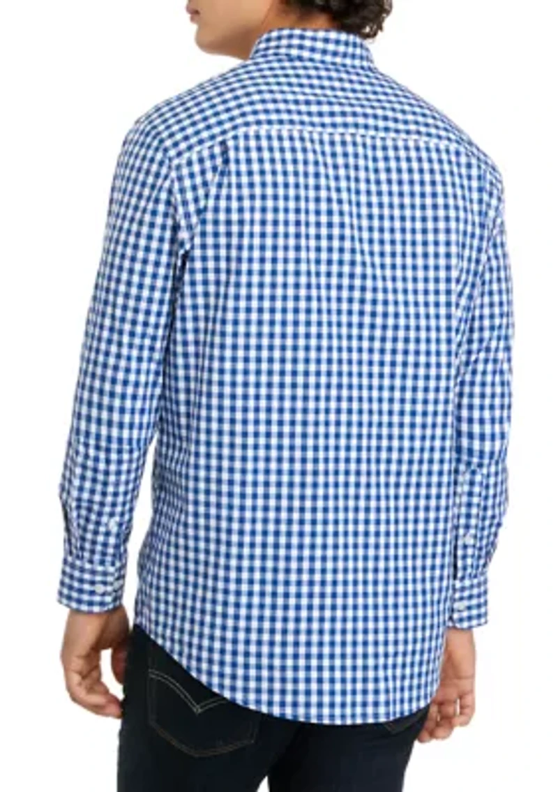 Long Sleeve Woven Plaid Shirt
