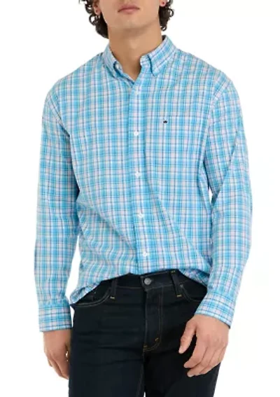 Long Sleeve Woven Colored Plaid Shirt