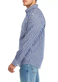 Printed Poplin Long Sleeve Button Down Shirt