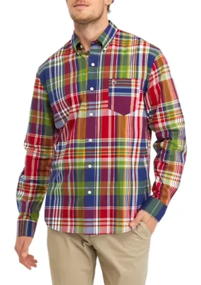 Poplin Plaid Printed Long Sleeve Shirt