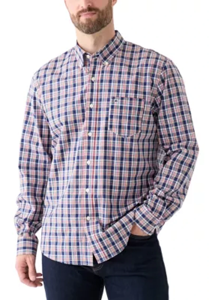 Poplin Long Sleeve Plaid Printed Shirt