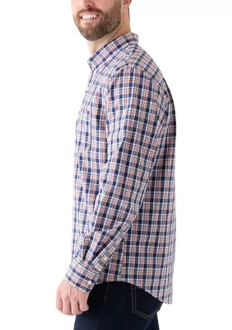 Poplin Long Sleeve Plaid Printed Shirt