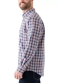 Poplin Long Sleeve Plaid Printed Shirt