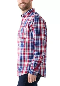 Poplin Long Sleeve Plaid Printed Shirt