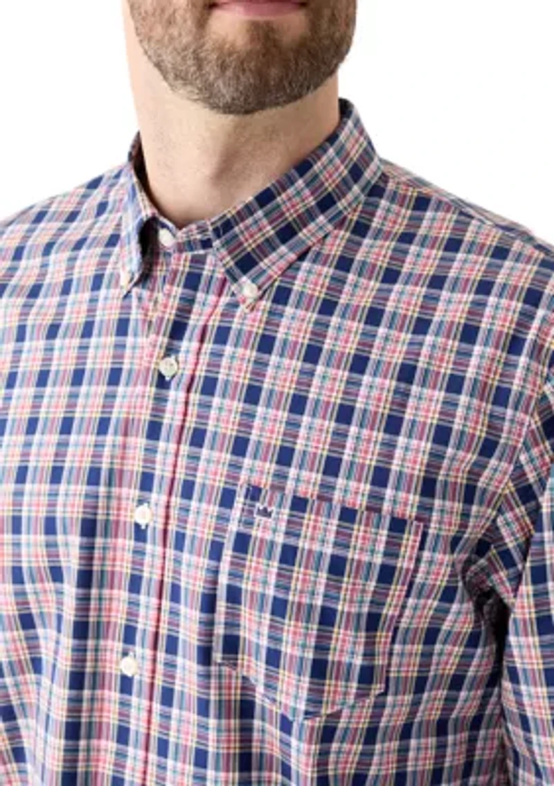 Poplin Long Sleeve Plaid Printed Shirt