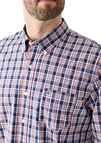 Poplin Long Sleeve Plaid Printed Shirt