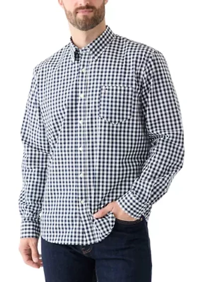 Poplin Gingham Printed Button Down Shirt