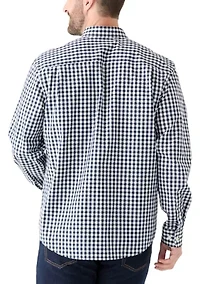 Poplin Gingham Printed Button Down Shirt