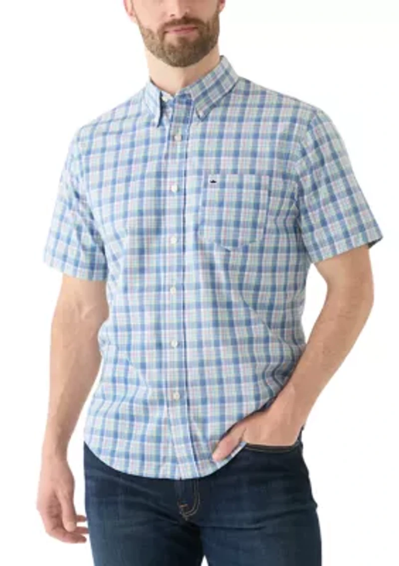 Short Sleeve Gingham Poplin Shirt