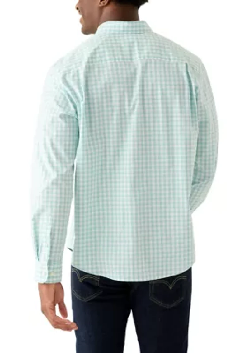 Men's Long Sleeve Poplin Gingham Shirt