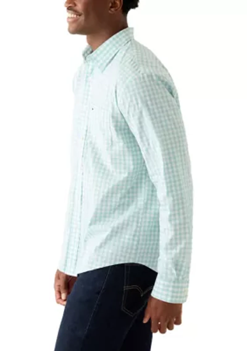 Men's Long Sleeve Poplin Gingham Shirt