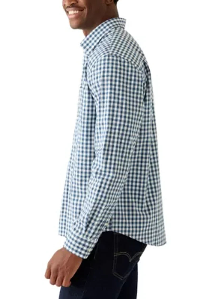 Men's Long Sleeve Poplin Gingham Shirt