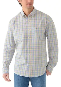 Men's Long Sleeve Poplin Plaid Shirt