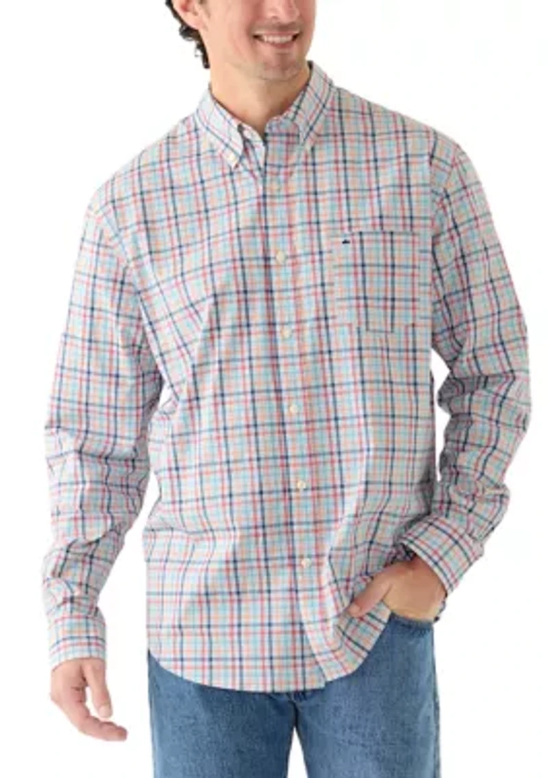 Men's Long Sleeve Poplin Plaid Shirt