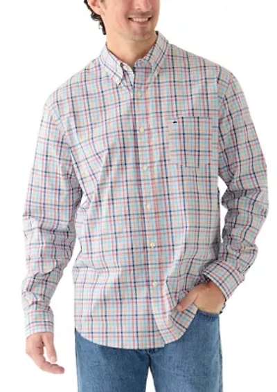 Men's Long Sleeve Poplin Plaid Shirt